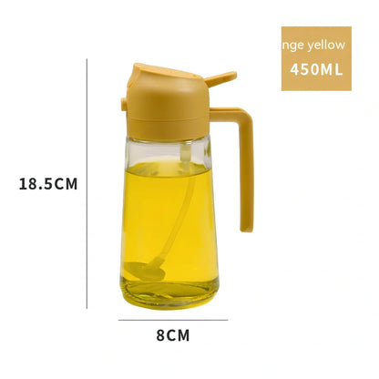 Spray oiler with automatic mechanism, transparent PP glass body showing oil level, 450ml capacity