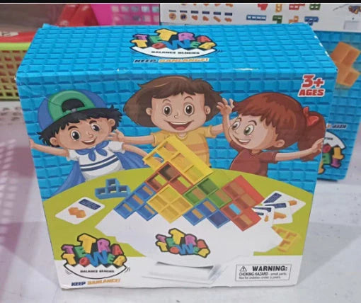 Colorful plastic stacking blocks for kids and adults, perfect for learning and family games
