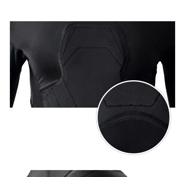Men's long sleeve black football jersey for autumn and winter sports