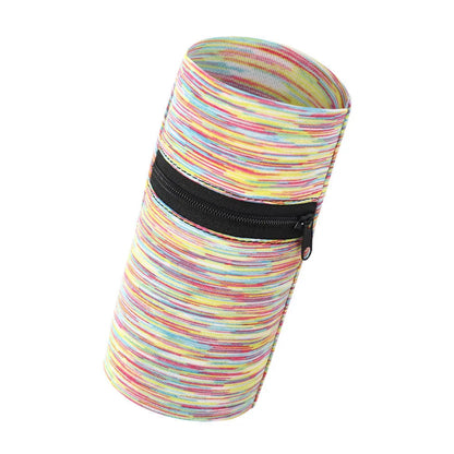 Sports arm bag with adjustable strap showing multiple colour options including striped patterns