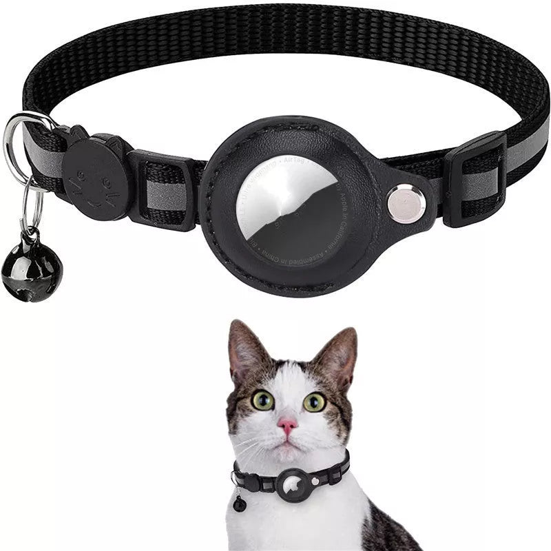 Waterproof reflective nylon collar holder for AirTag, available in multiple colors
