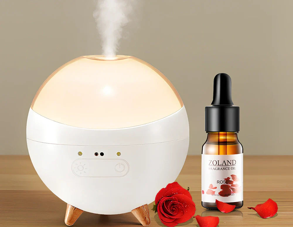 USB car essential oil diffuser with gesture control and adjustable lighting in cup holder