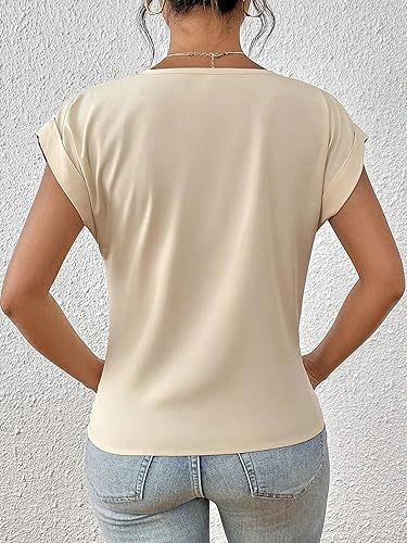 Stylish short-sleeve knot top for casual summer wear, available in multiple vibrant colors and sizes