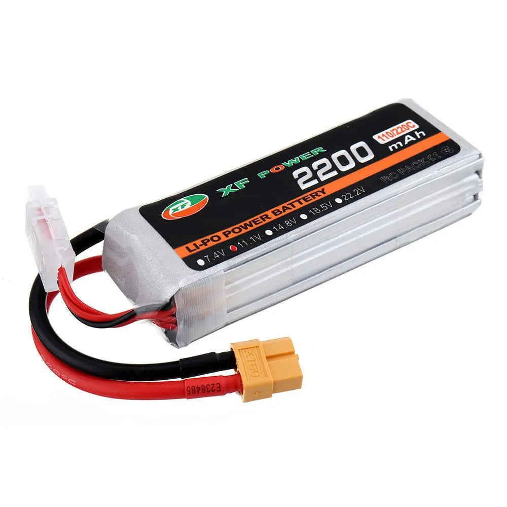 XF Power 14.8V 1000mAh 75C 4S lithium battery with XT60 plug showing 29x34x56mm dimensions