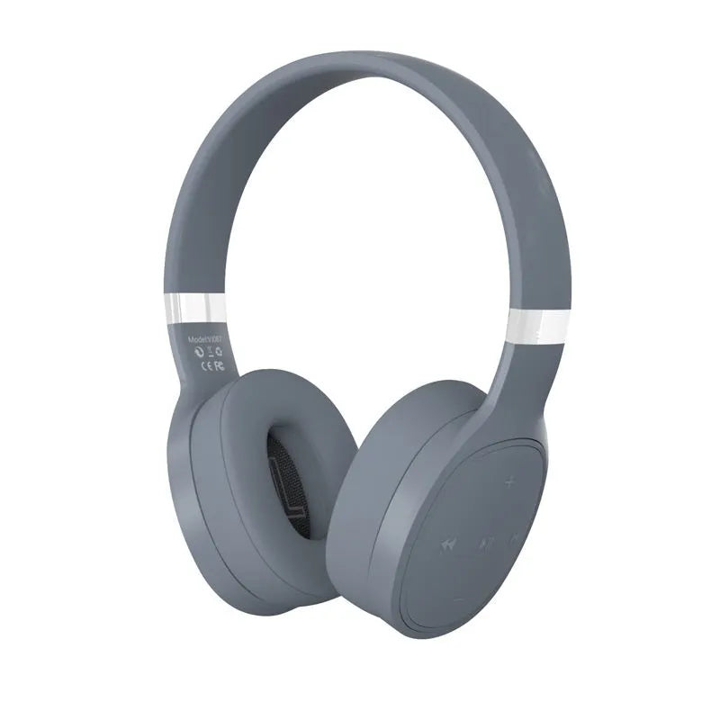 Folding wireless Bluetooth sports headset in black with 40mm speakers and adjustable headband