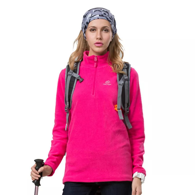 Women's windproof fleece jacket in various colors for autumn and winter outdoor activities
