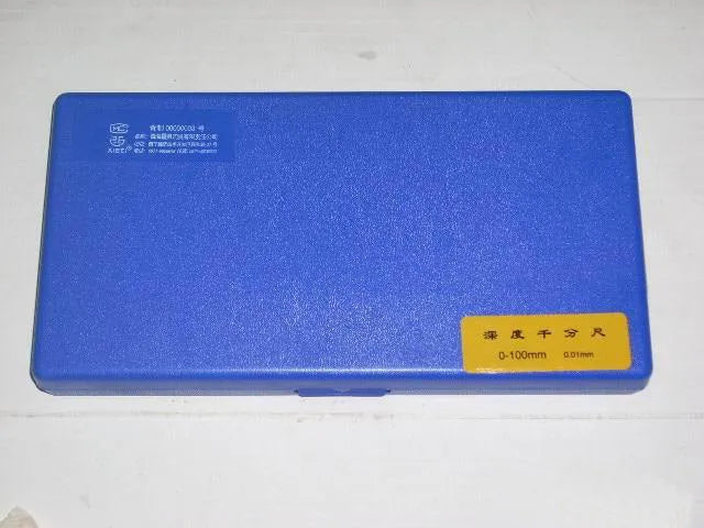 Depth micrometer 0 to 100 mm alloy construction measuring tool with 0.01 micrometre resolution for high-precision dimensional inspection in workshop and quality control settings
