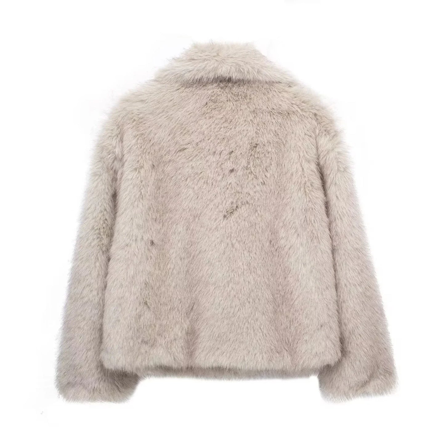 A warm and stylish plush coat for women, available in a variety of colors and sizes.