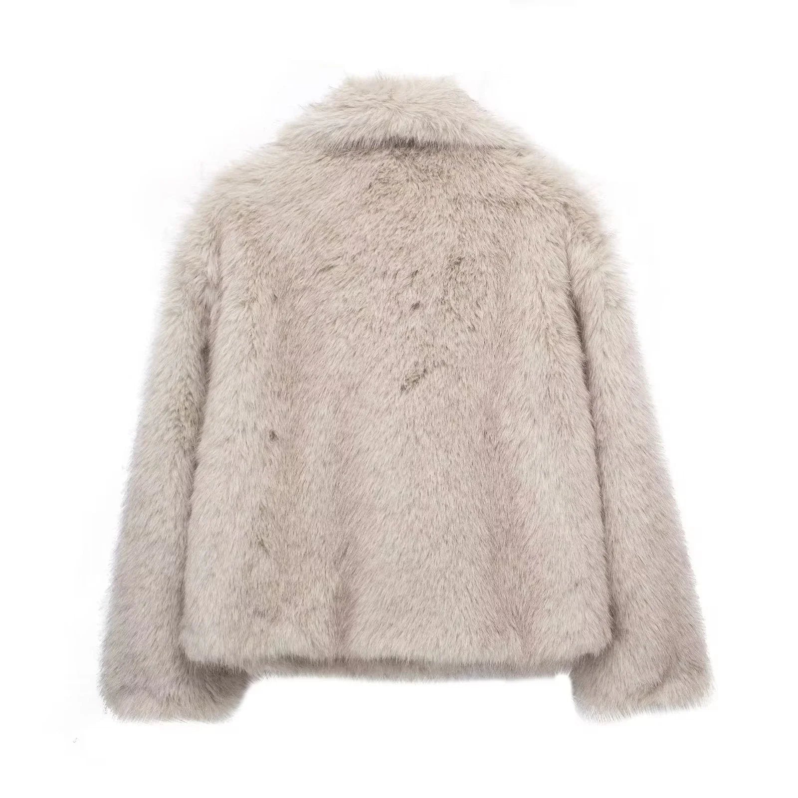 A warm and stylish plush coat for women, available in a variety of colors and sizes.