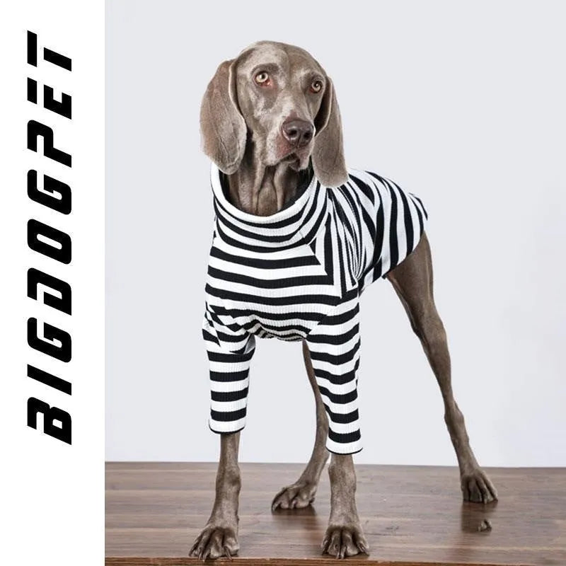 Black and white polyester dog clothing for large breeds in thin inner layer design