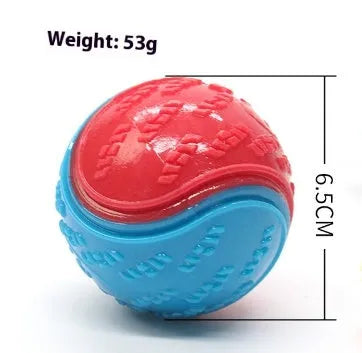 TPR dog training ball with sounding feature in assorted colours including red blue and luminous options