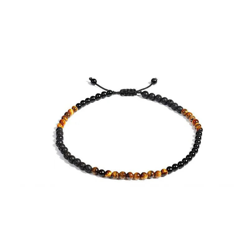 Handcrafted natural stone bracelet with alloy volcano white turquoise charm in a simple design.