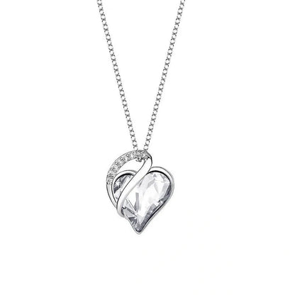 925 silver heart-shaped geometric necklace for women in various colors