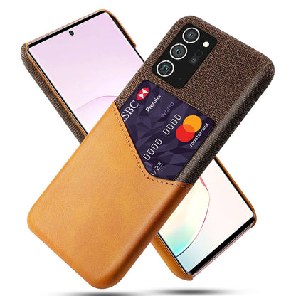 Samsung phone leather protective case with PC backing and calf-pattern cloth texture in multiple colours