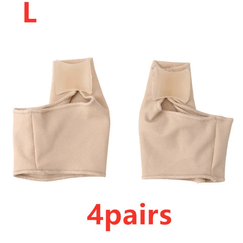 Comfortable toe separating socks with gel padding and adjustable silicone spacers for superior bunion relief