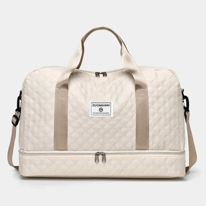 Oxford cloth travel bag with 36-55 litre capacity in street trend style with sewing thread details