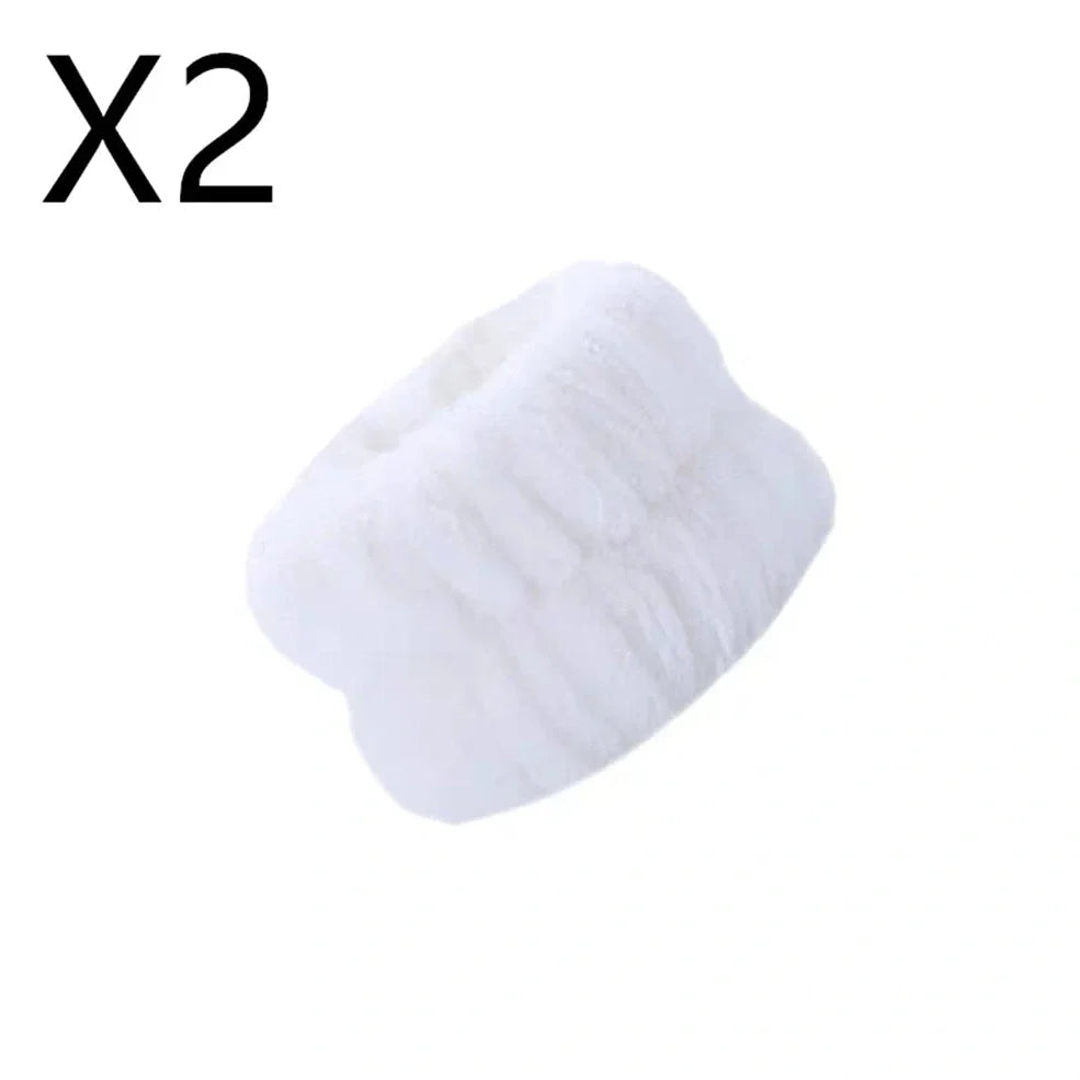 Coral velvet wrist washband with elastic band for facial cleansing, grey colour option shown