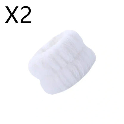 Coral velvet wrist washband with elastic band for facial cleansing, grey colour option shown