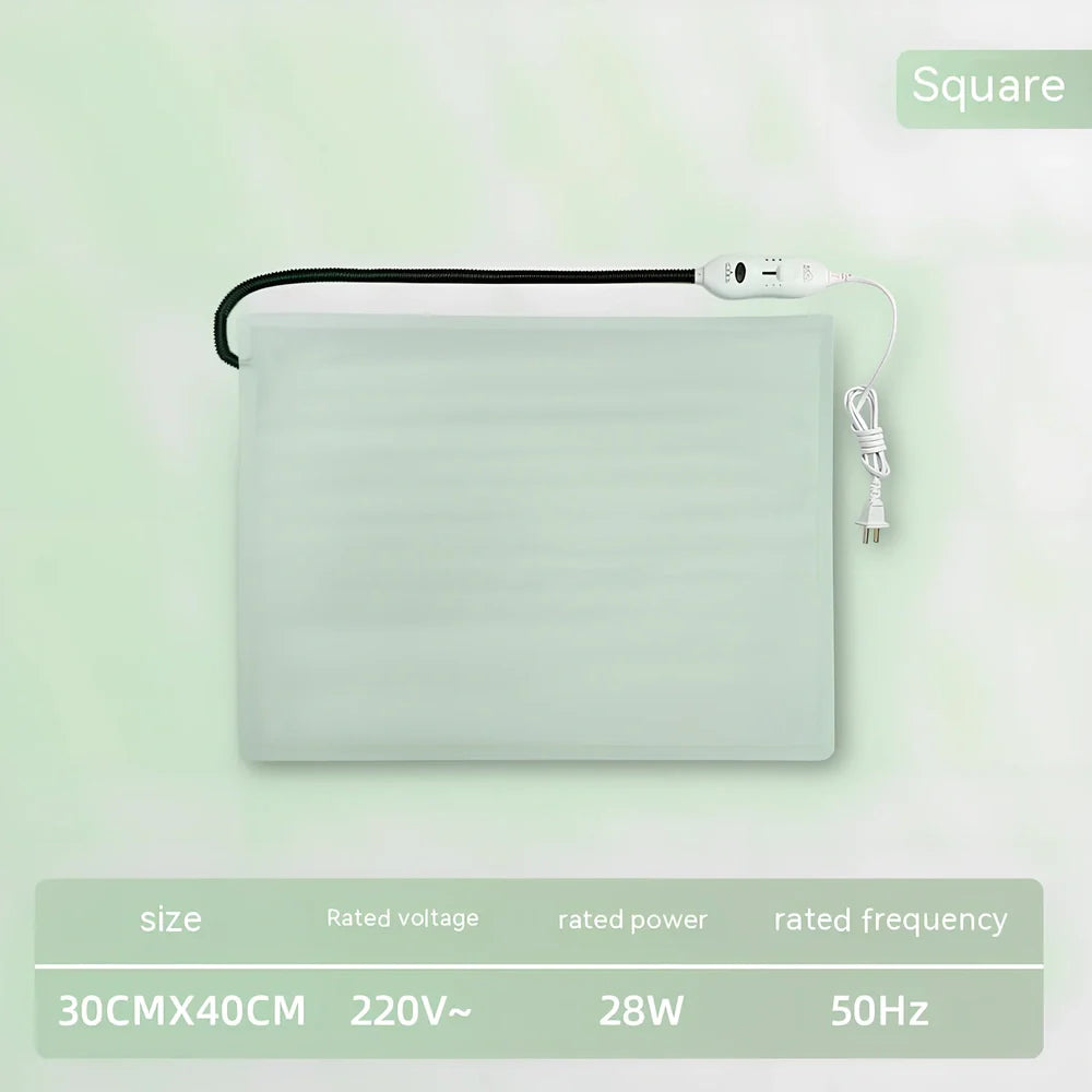 Electric pet heating pad in round 40cm size with UK plug, providing constant 45W warmth for cats