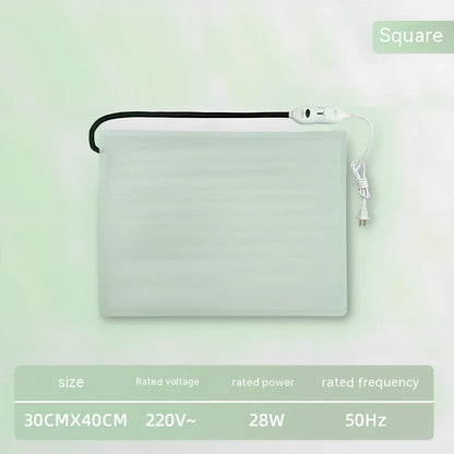 Electric pet heating pad in round 40cm size with UK plug, providing constant 45W warmth for cats