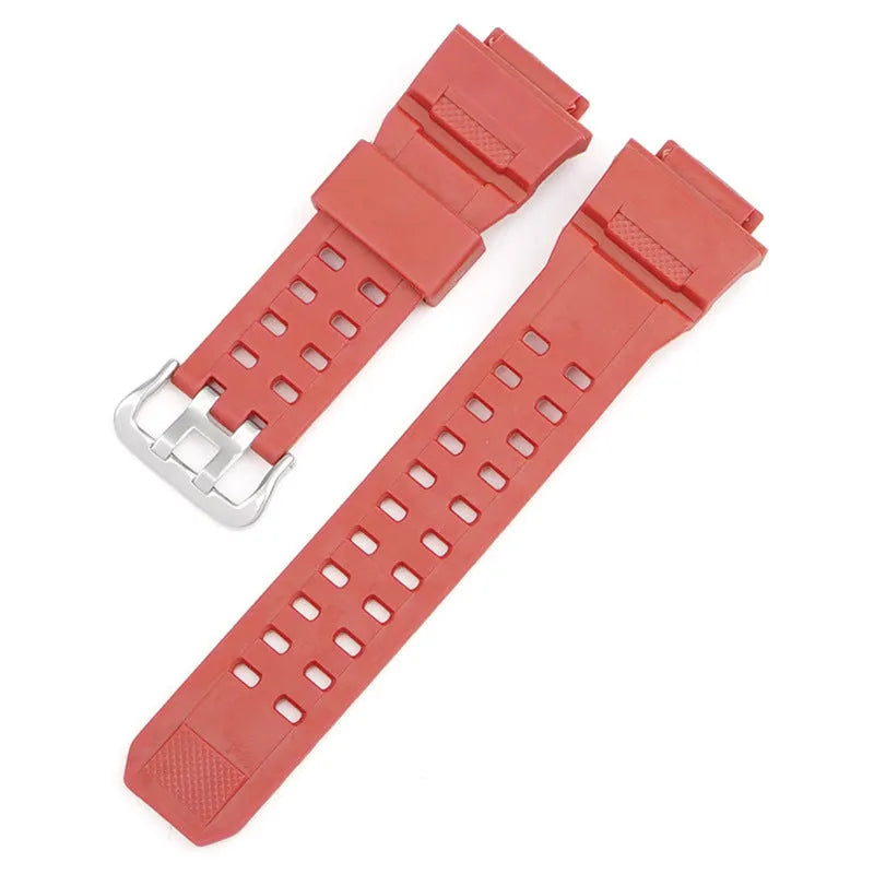 Camouflage pattern TPU watchband with silver buckle showing 12+7cm length and 2mm thickness