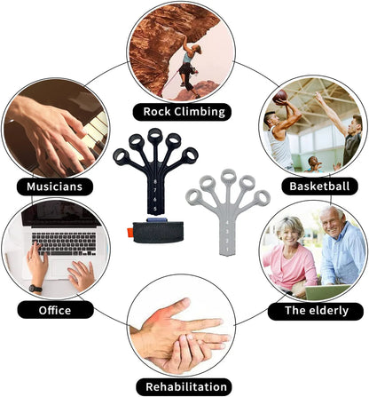 Silicone finger flexion extension trainer with adjustable belt for adult rehabilitation