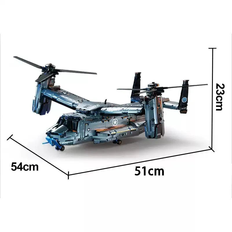 Osprey large transport helicopter plastic building block toy in colour box for ages 7 to 14