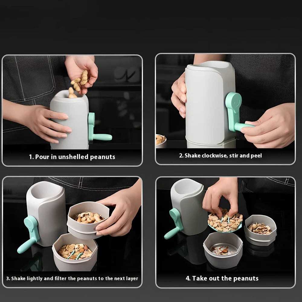 Automatic peanut sheller appliance with ABS plastic housing and compact 15cm design