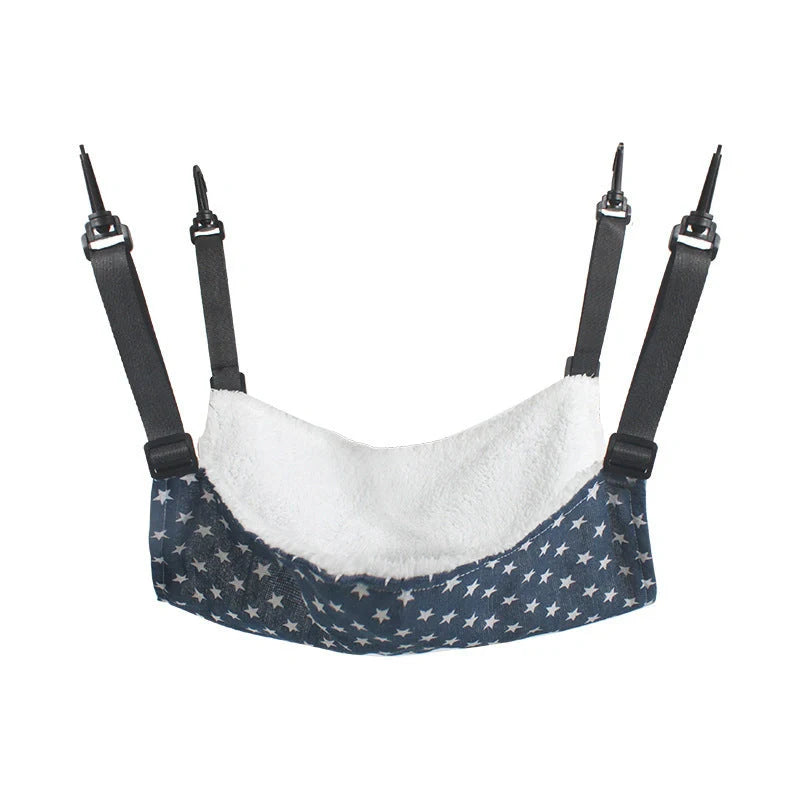 Cozy lamb fleece cat hammock bed for indoor pets, available in multiple sizes and colors