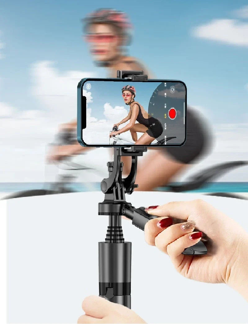 360° Auto-Tracking Smartphone Gimbal with AI Face Tracking, Stabilization, and 360° Rotation for Vlogging, Live Streaming, and Video Recording