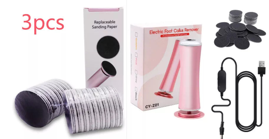 Electric Foot Callus Remover with adjustable speed and 360-degree rotation for effective foot care