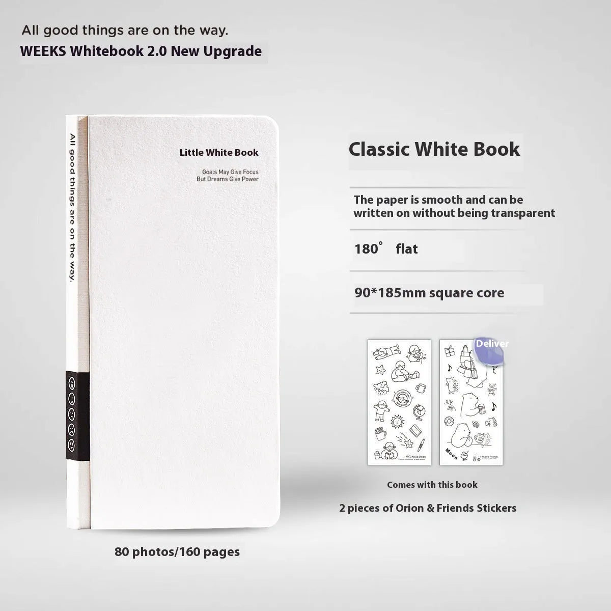 Plaid grid notebook with paper cover, 14.8 x 21 cm, includes vinyl stickers for customisation