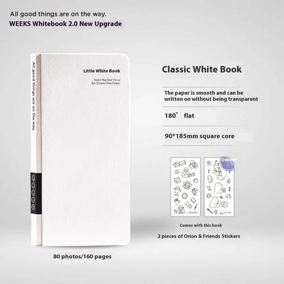 Plaid grid notebook with paper cover, 14.8 x 21 cm, includes vinyl stickers for customisation