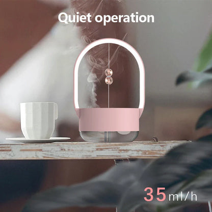 Compact Ultrasonic Humidifier with Mood Lighting - Portable Mist Dispersal and Ambient Glow for Home, Office, and Travel