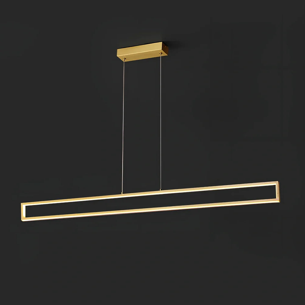 Copper LED chandelier with two-colour lighting for medium rooms