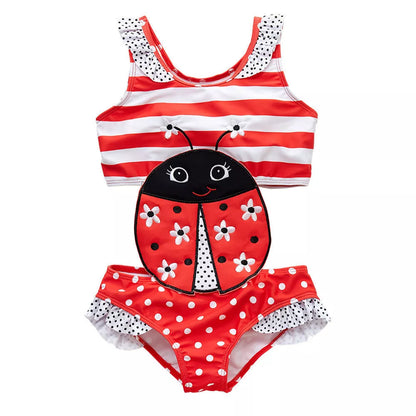 Baby girls watermelon print one-piece swimsuit for summer swimming