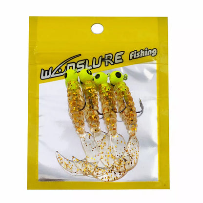 Soft Bait Bionic Fake Lead Head Hook Fishing Tackle with curling tail