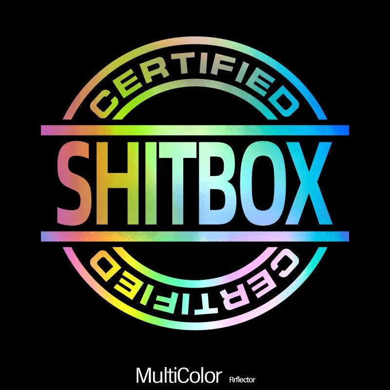 13x12cm vinyl car sticker in assorted colours including black, white, silver, gold, red, blue, green, yellow, glitter, and multicolour options
