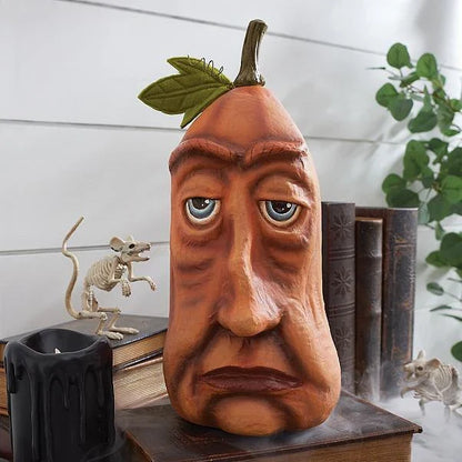 A collection of resin-crafted pumpkins in various sizes and shapes, perfect for Halloween decorations and displays.