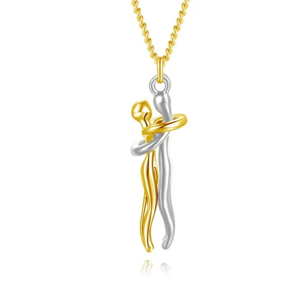 Stylish unisex love necklace with brass pendant in various color options, including rose gold, white black, black gold, and more.