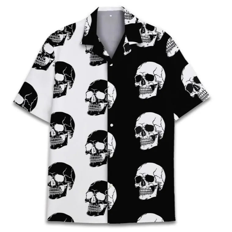 Men's Cuban collar Hawaiian shirt in colour C66SA93CLL with digital printed pattern on polyester fabric