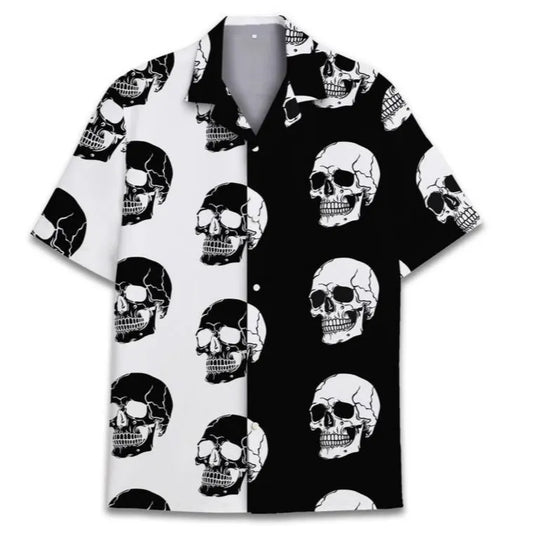 Men's Cuban collar Hawaiian shirt in colour C66SA93CLL with digital printed pattern on polyester fabric