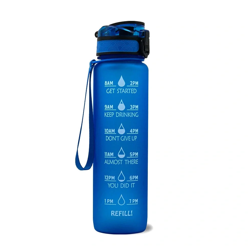 1000ml gradient sports water bottle with 29.5cm height and food-grade plastic construction