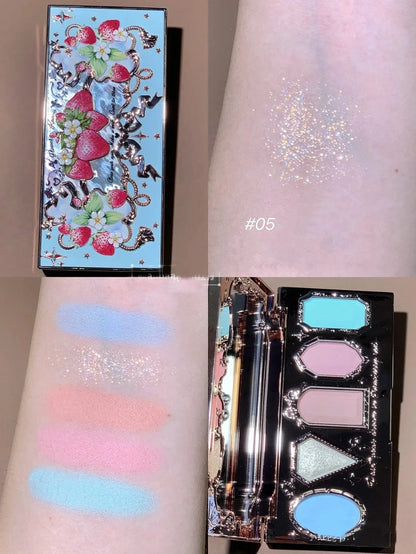 Flower Knows Strawberry Rococo Series Embossed Blush Velvet Matte Lip Glaze in retro perfume bottle design