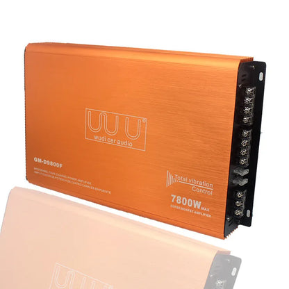 Car four-way power amplifier, 4-channel 7800W, aluminium alloy, 12V, 4Ω, model 9800F