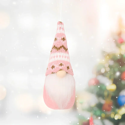 Christmas knitted small pendant decoration in red with 8cm diameter non-woven fabric construction