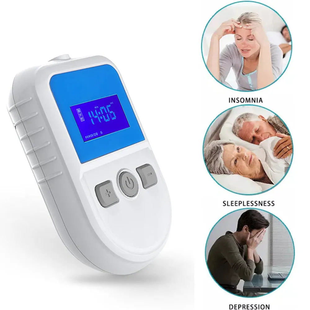 White low frequency pulse therapy device for insomnia and sleep improvement