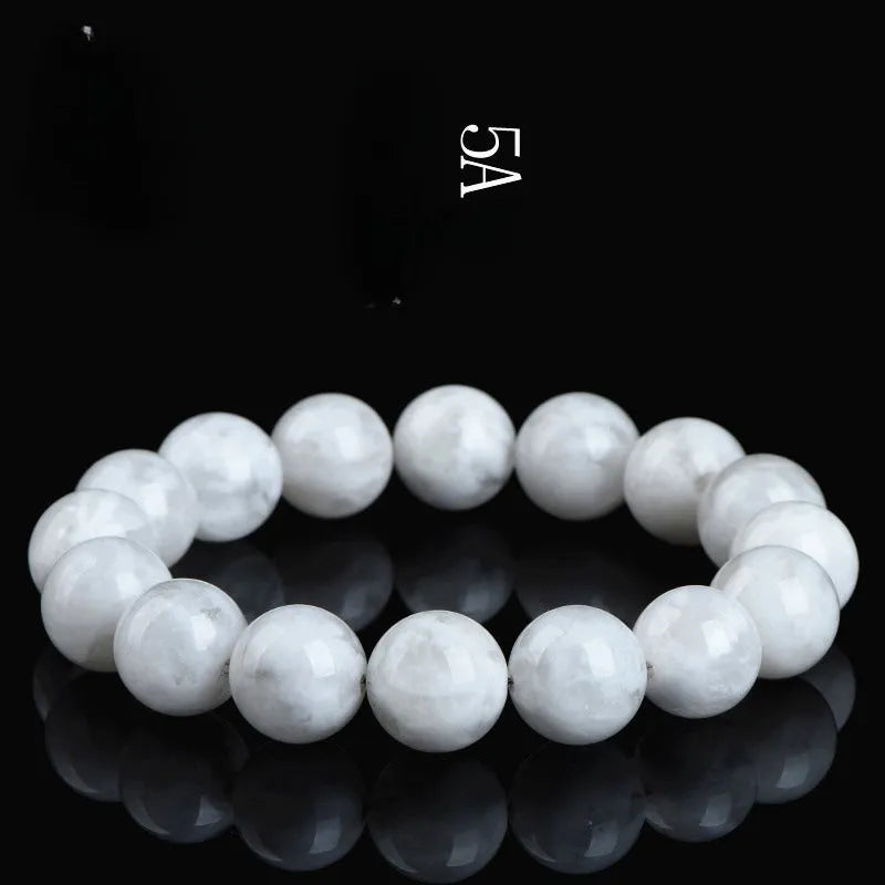 Natural blizzard snowflake round beads women's crystal bracelet with geometry shape and grinding treatment