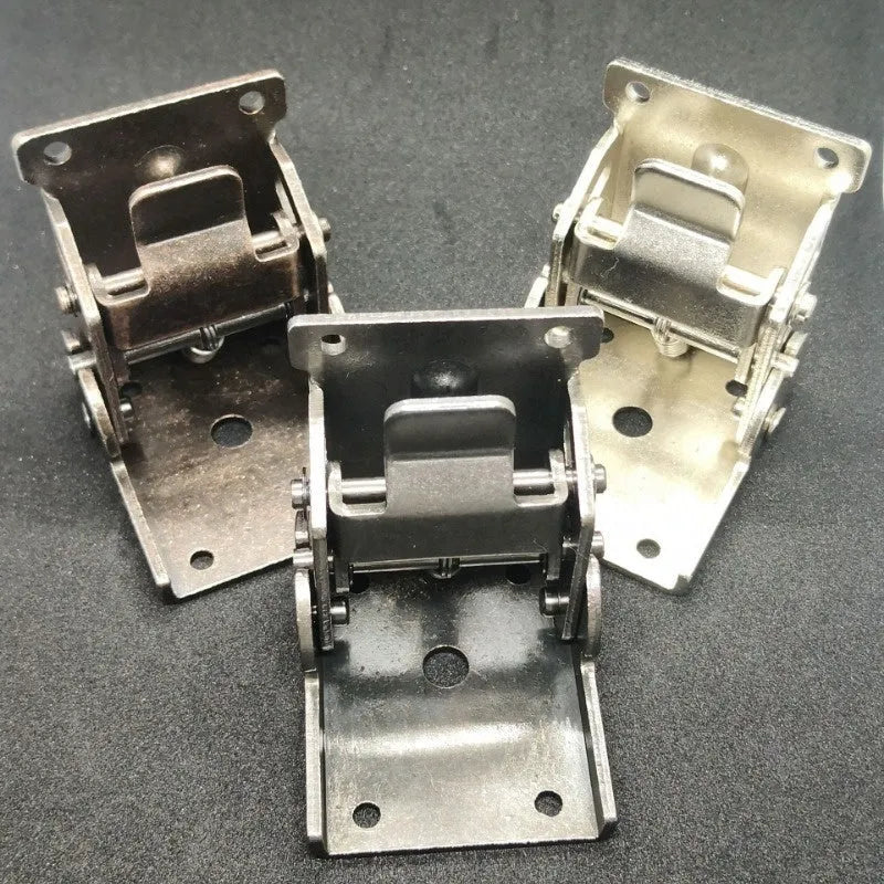 Furniture foot folding hinge with 0-90 degree adjustment and self-locking mechanism for cabinet doors