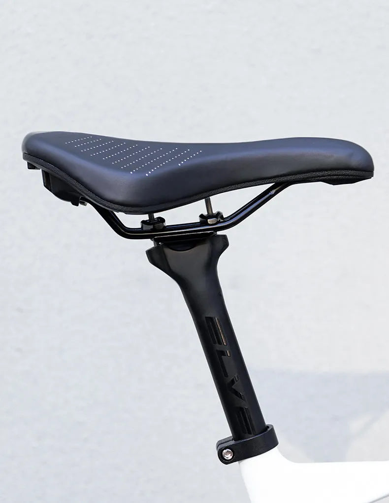 Medium-sized black and pink PU foam bicycle seat cushion for mountain bikes and road bikes